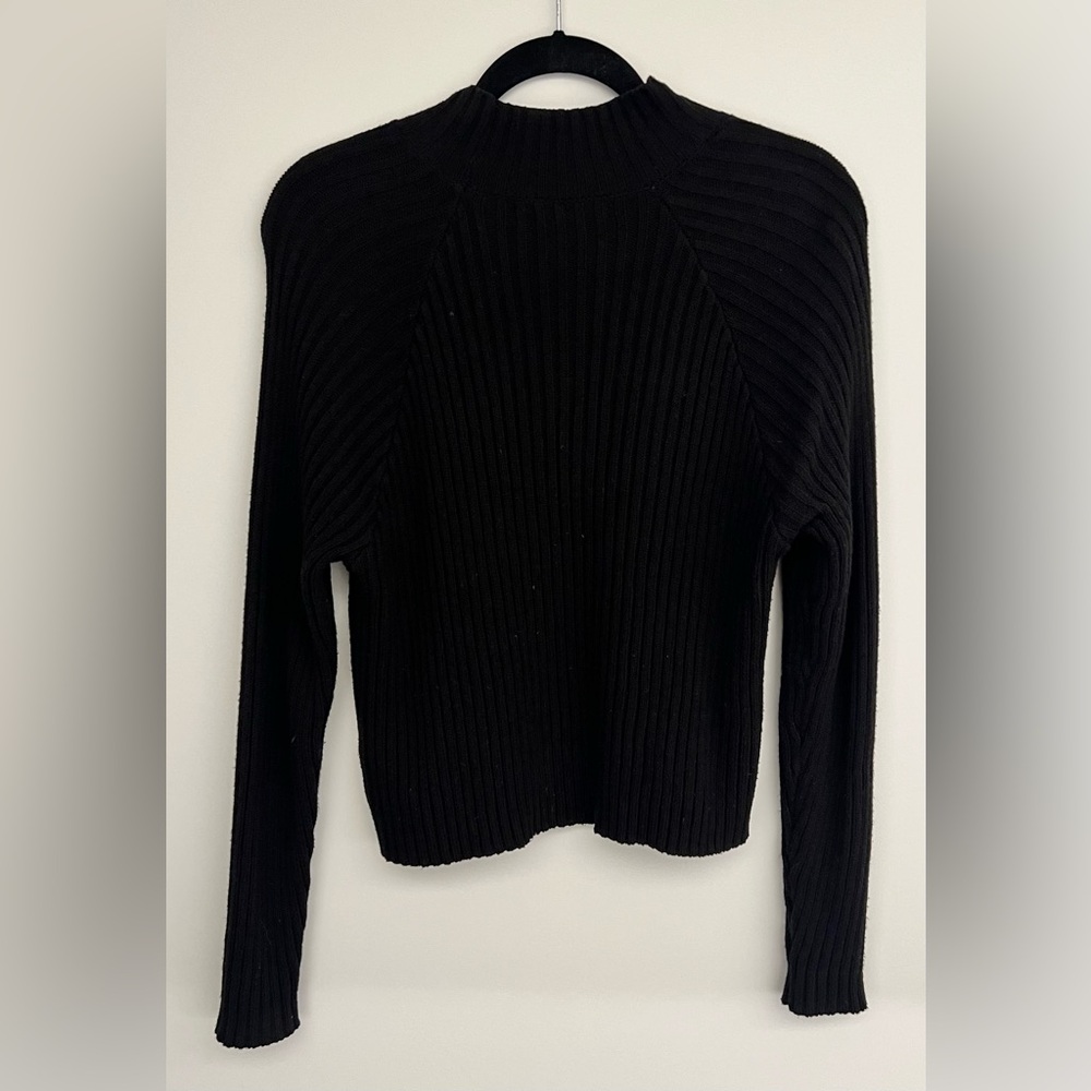 Black Ribbed Turtleneck